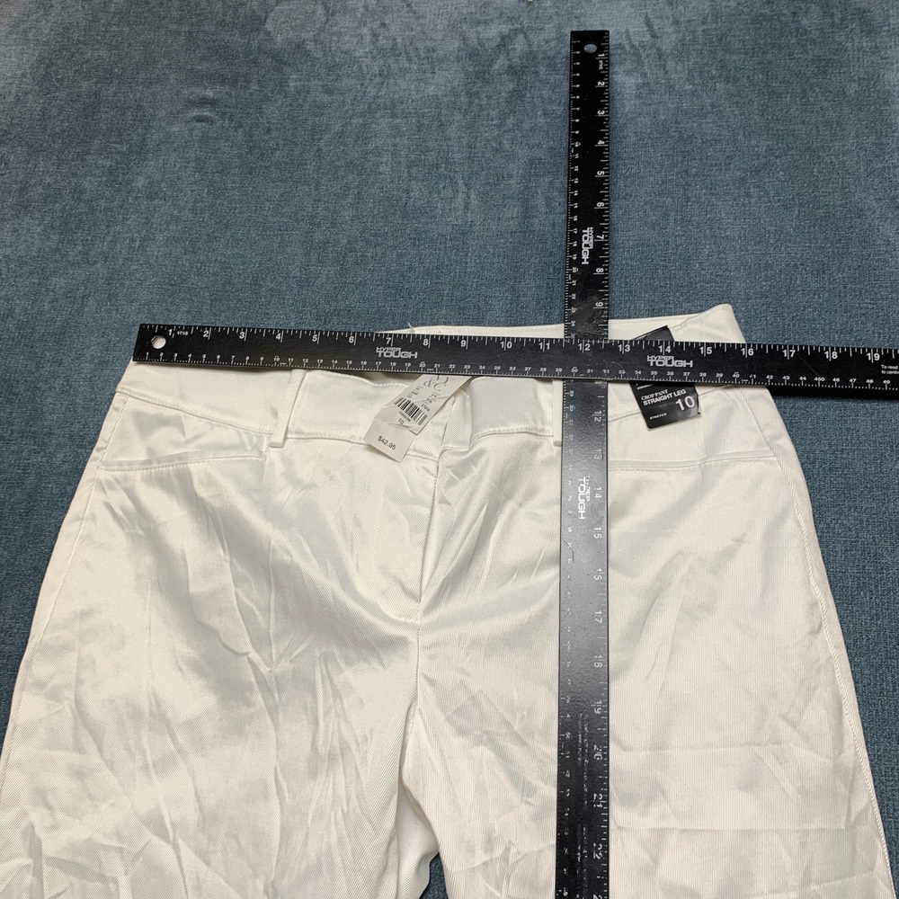7th Avenue New York & Company Design Studio Pants Womens 10 White Straight Leg - Picture 6 of 16